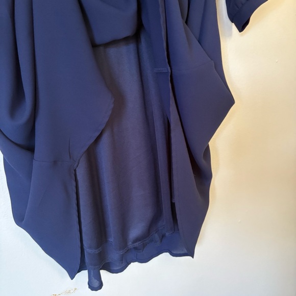 Lush Kendall Blue Faux Wrap Mini Dress Size Medium - Picture 11 of 13